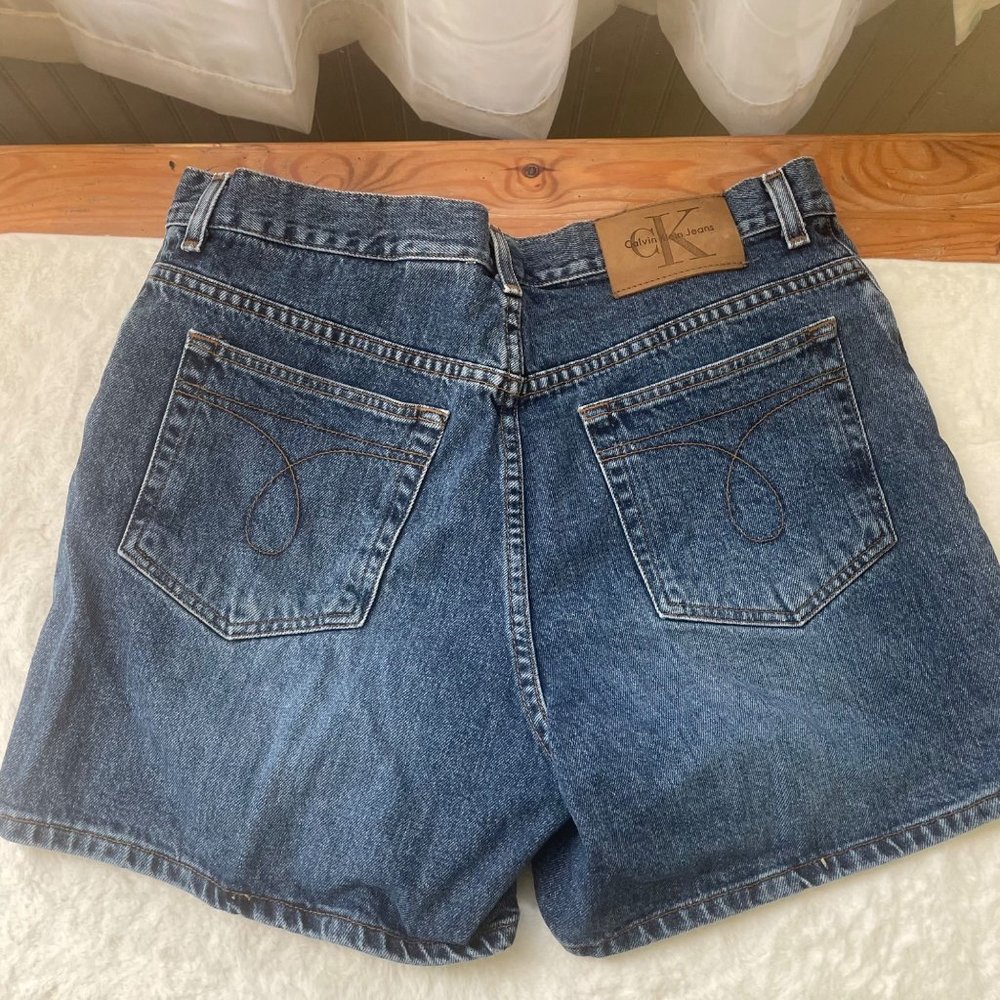 Calvin Klein 90s vintage jean shorts size 14 plus size 90s cargo short - Picture 2 of 5